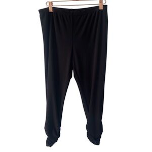 Joseph Ribkoff Black Crop Leggings Ruched Sides 8 NWT